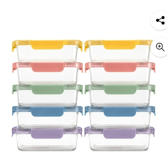 Ello meal prep Glass Food Containers, 10-piece Set 3.4 Cup